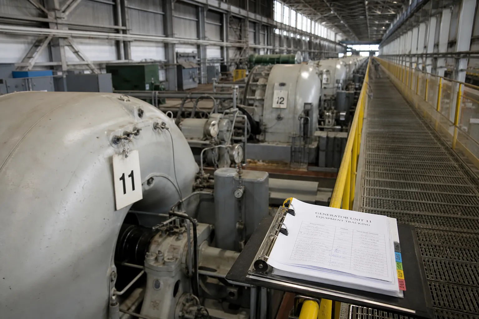 Power hall walkway during on-site asset management