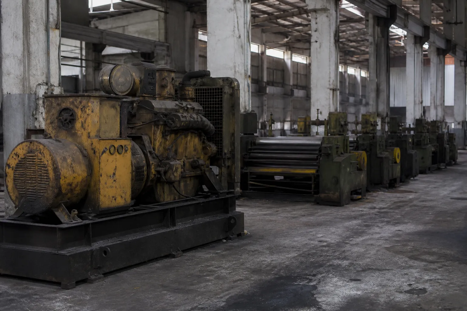 Idle surplus industrial machinery waiting for a managed sale