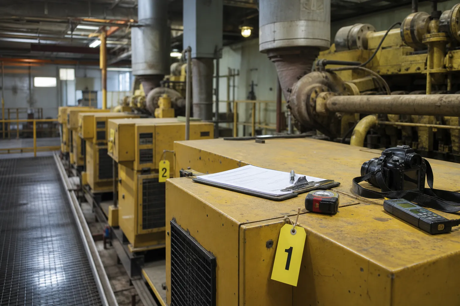 Tagged industrial gensets prepared for a managed transaction