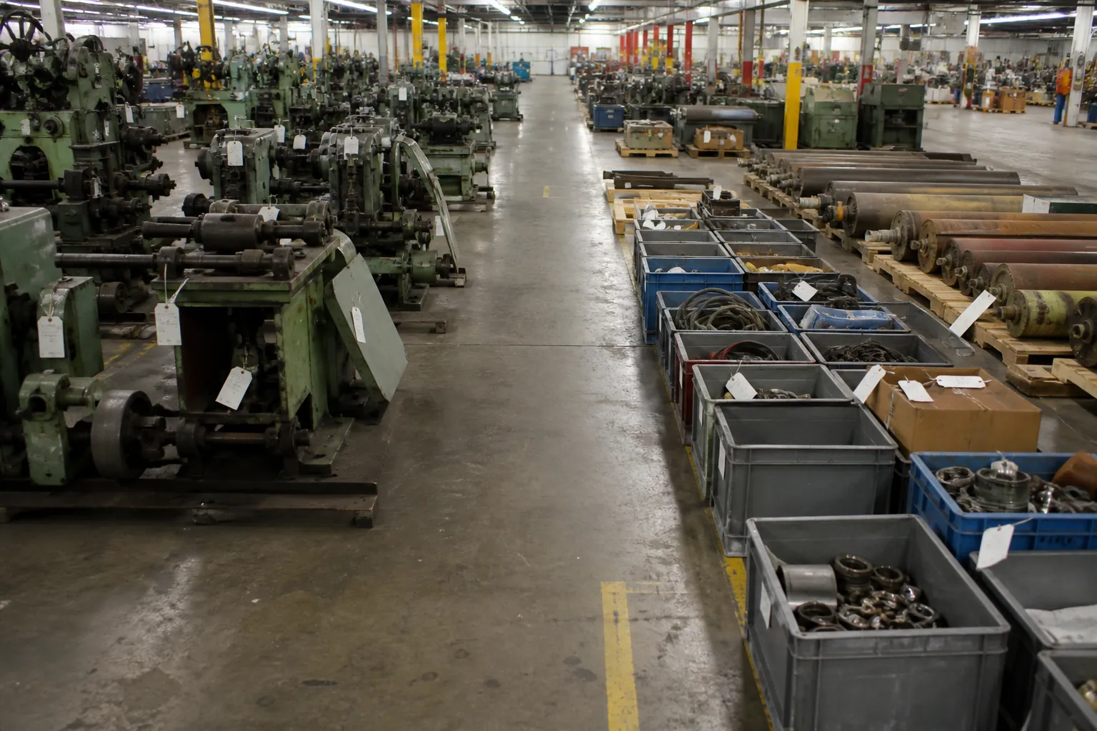 Textile machinery prepared after cleaning and sorting