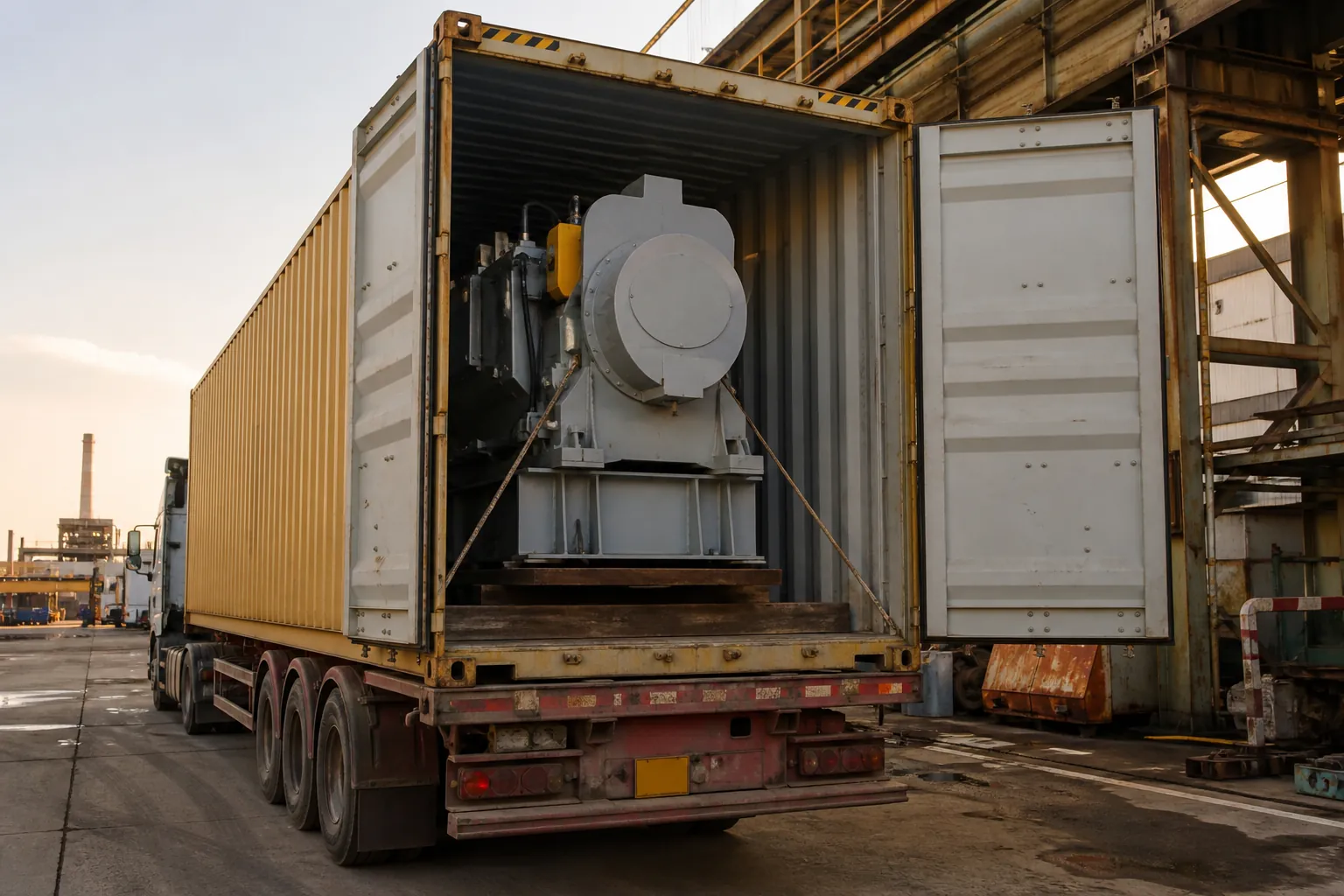 Container logistics for industrial asset transport
